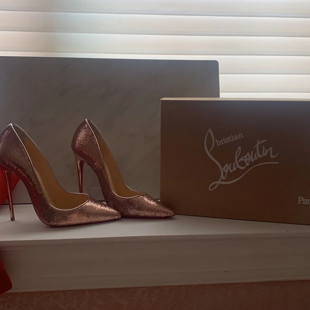 So Kate 120 Christian Louboutin sequins metallic rose gold - Picture 8 of 10